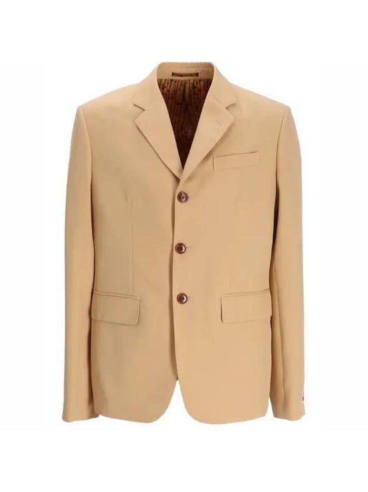 slim fit 3 button blazer jacket beige - KENZO - BALAAN.