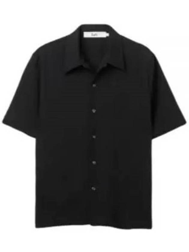 Suneham Short Sleeve Shirt Black Crepe - SEFR - BALAAN 1