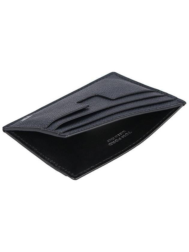 T Line Classic Logo Leather Card Wallet Navy - TOM FORD - BALAAN 7