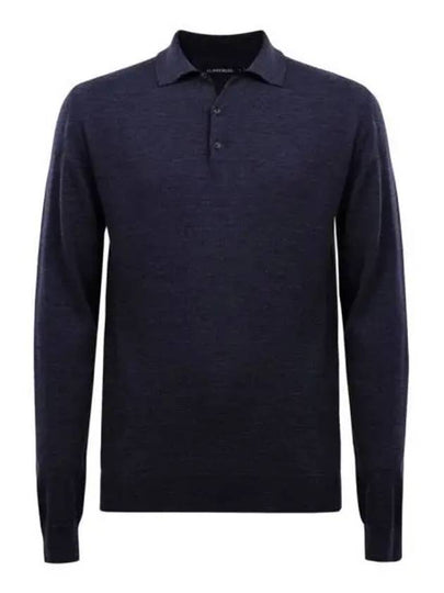 Noel Light Merino Long Sleeve Polo Shirt Navy - J.LINDEBERG - BALAAN 2