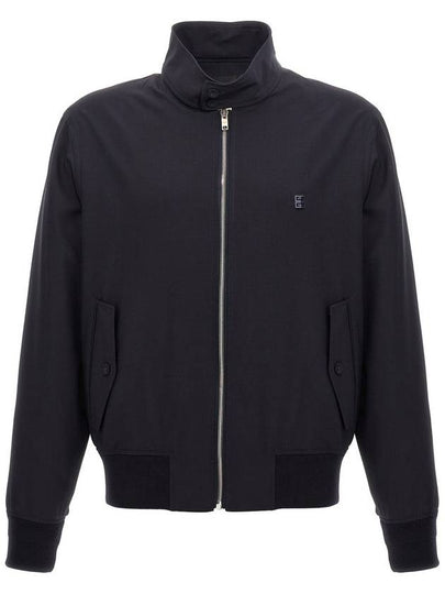 4G Detail Wool Poplin Harrington Zip-Up Jacket Night Blue Navy - GIVENCHY - BALAAN 2