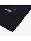 denim jeans bear embroidery wool muffler black - POLO RALPH LAUREN - BALAAN.