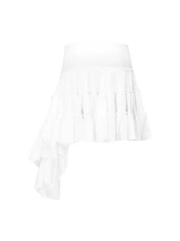 Silk Ruffled A Line Skirt White - LOEWE - BALAAN 4