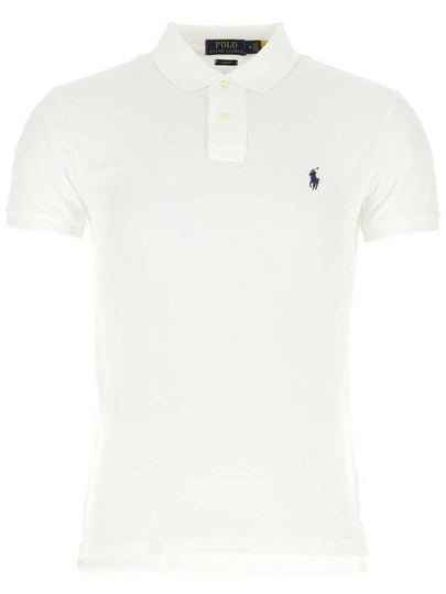 Logo Slim Fit Short Sleeve Polo Shirt White - POLO RALPH LAUREN - BALAAN 2