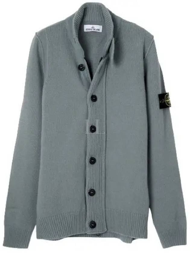 Lambswool Knit Cardigan Green - STONE ISLAND - BALAAN 2