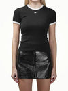 Bumpy Contrast Re-Edition Short Sleeve T-Shirt Black - COURREGES - BALAAN 2