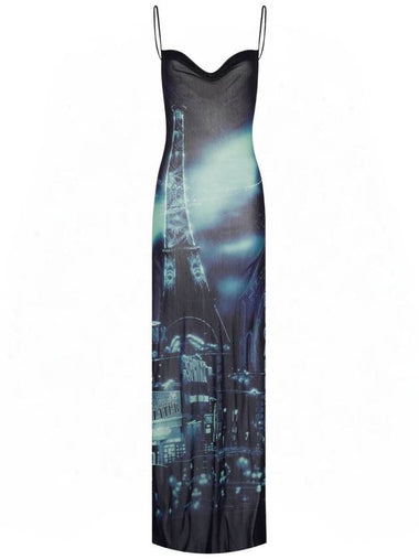 Jean Paul Gaultier Mesh Slip Dress Printed 