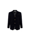 Men's Wool Pique Shooting Single Jacket Navy - THOM BROWNE - BALAAN 1