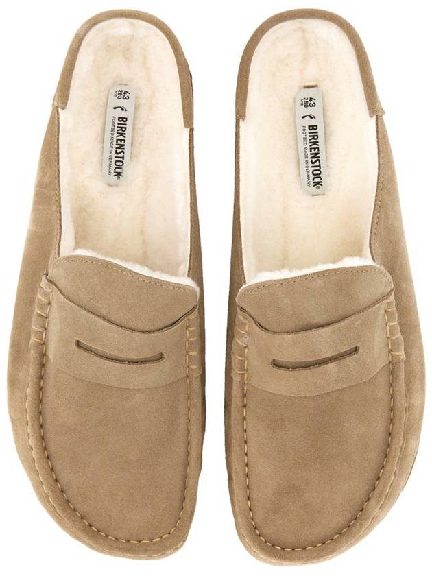 Naples Suede Mule Loafer Taupe Beige - BIRKENSTOCK - BALAAN 3