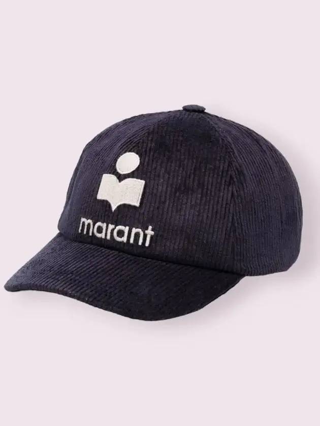 Tyron Embroidered Logo Corduroy Ball Cap Faded Night - ISABEL MARANT - BALAAN 2