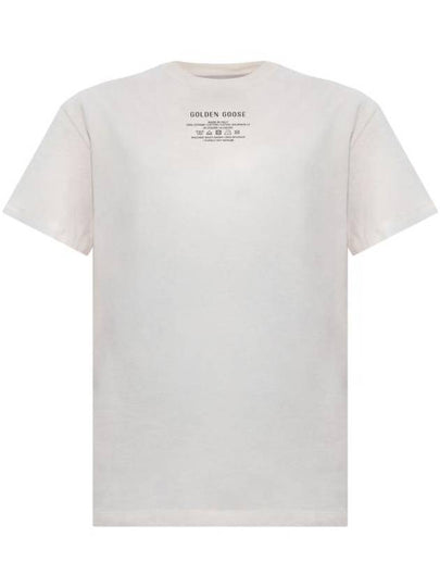 Black Lettering Cotton Short Sleeve T-Shirt White - GOLDEN GOOSE - BALAAN 2