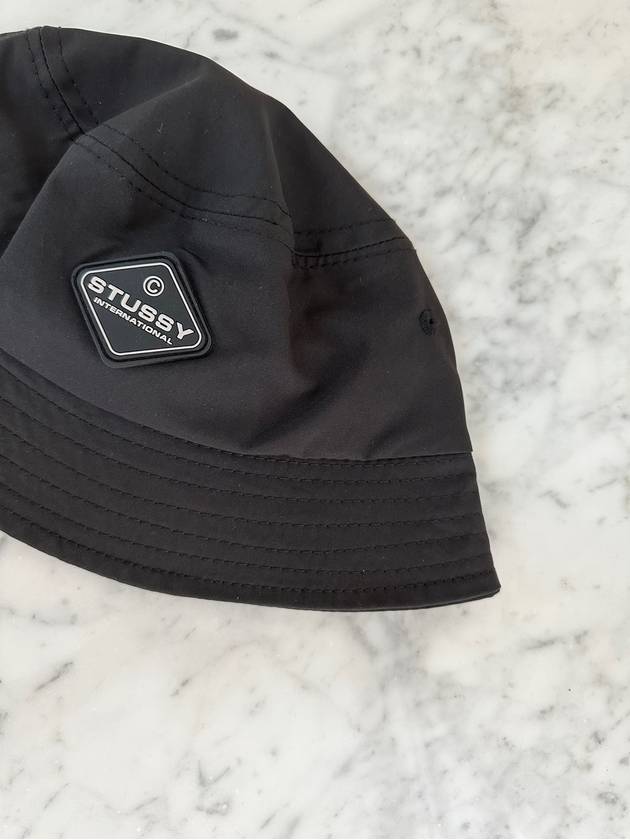 Logo Nylon Bucket Hat Black - STUSSY - BALAAN 5