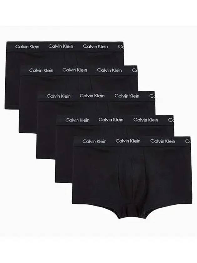 Cotton Stretch Low Rise Drawn Briefs 5 Pack Set Black - CALVIN KLEIN - BALAAN 2