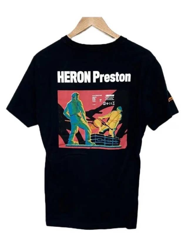 Round Neck Back Print Short Sleeve T-Shirt Black - HERON PRESTON - BALAAN 2
