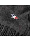 Small Tricolor Fox Wool Muffler Anthracite - MAISON KITSUNE - BALAAN 4