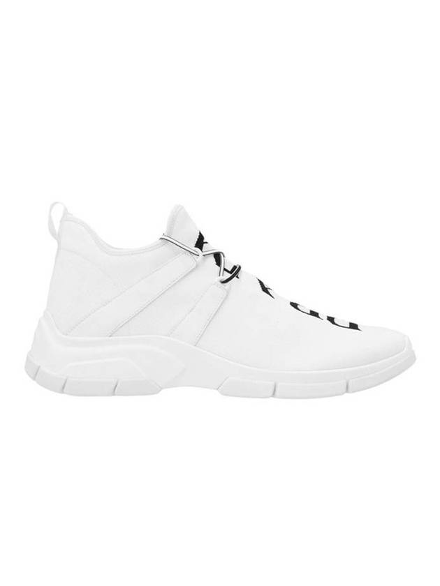 Men's Logo Knit Low Top Sneakers White - PRADA - BALAAN 1