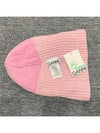 Logo Patch Knit Beanie Pink - GANNI - BALAAN 7