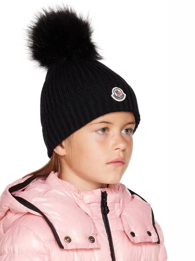 Kids Pom Merino Wool Drop Beanie BERRETTO 3B0001804S01999 - MONCLER - BALAAN 4