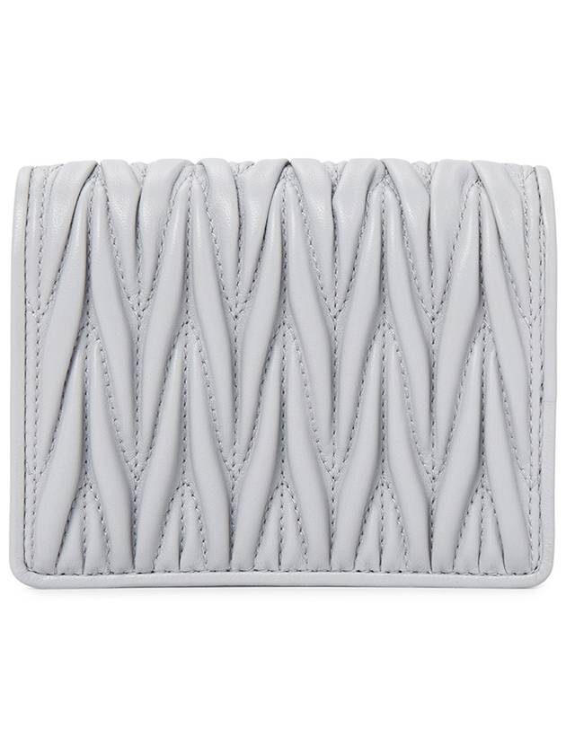 Matelasse Leather Half Wallet Pearl Grey - MIU MIU - BALAAN 3