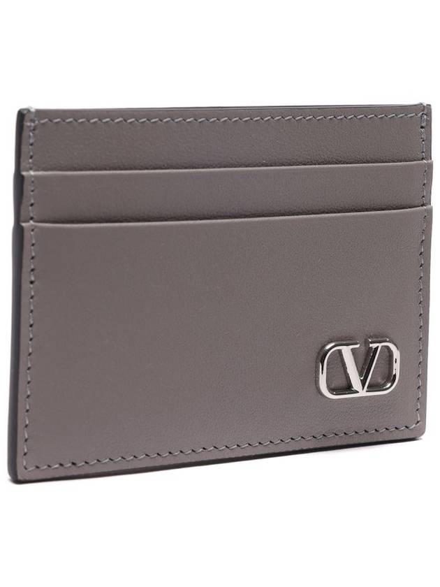 V Logo Card Wallet Grey - VALENTINO - BALAAN 4