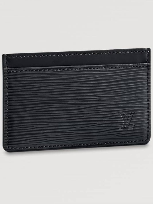 Epi Logo Leather 1-stage Card Wallet Black - LOUIS VUITTON - BALAAN 2