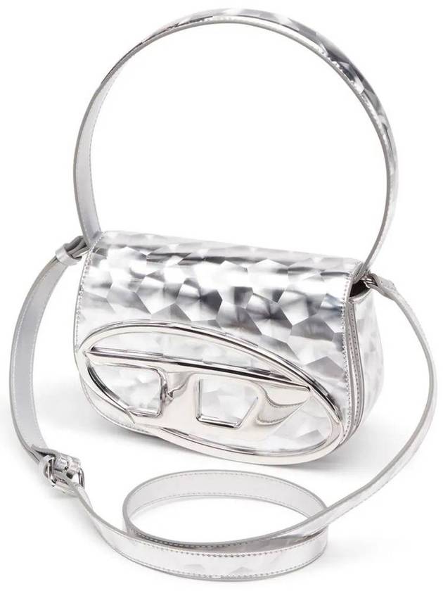 1DR Iconic Leather Shoulder Bag Silver - DIESEL - BALAAN 5