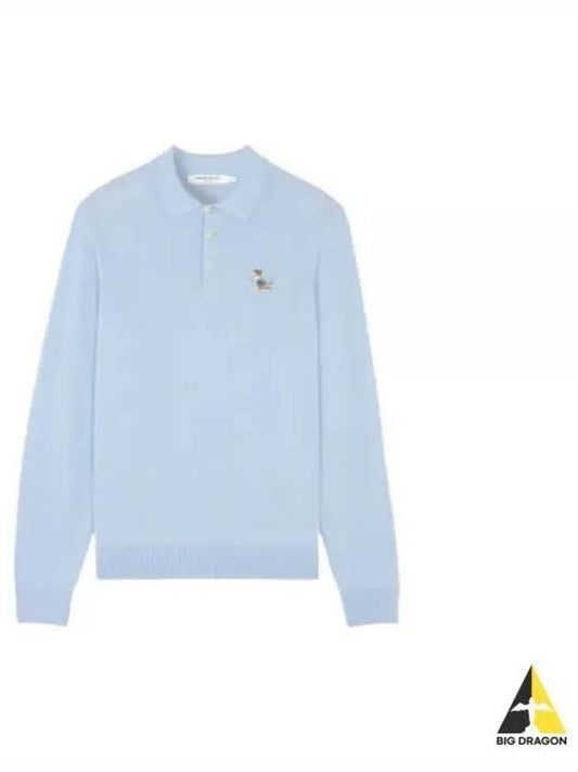 Dressed Fox Patch Polo Shirt Pale Blue - MAISON KITSUNE - BALAAN 2
