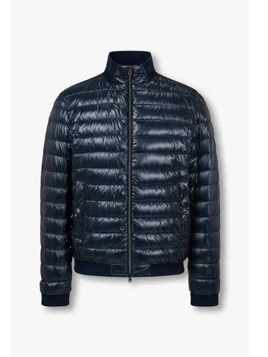 Men s Banded Hem Down Padded Jacket Navy - HERNO - BALAAN 1