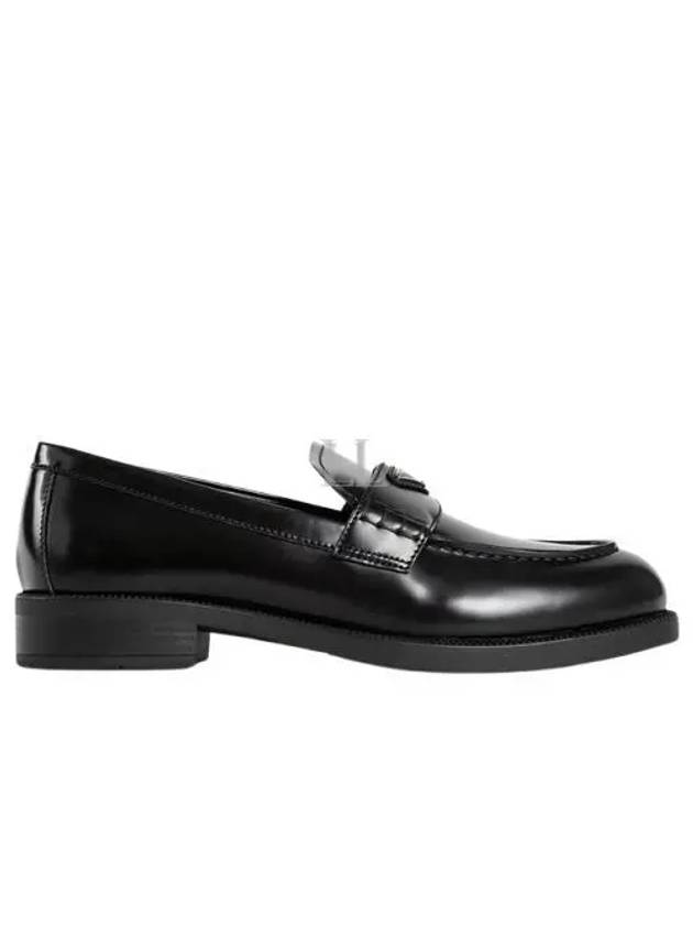 Triangle Logo Leather Loafers Black - PRADA - BALAAN 2