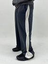 SIDE SNAP BUTTON WIDE SWEAT PANTS CHARCOAL - PEACEOFMIND - BALAAN 1