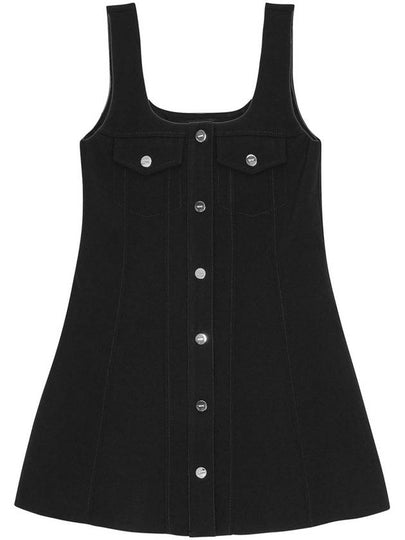 Bond crepe short dress black - GANNI - BALAAN 2