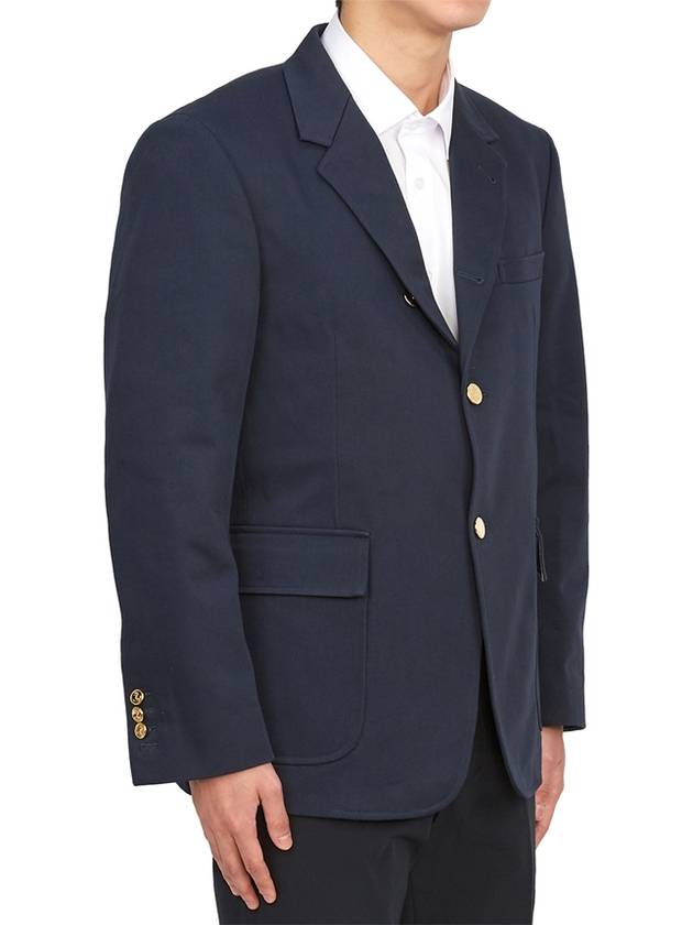 Dyed Gabardine Unconstructed Cotton Jacket Navy - THOM BROWNE - BALAAN 4