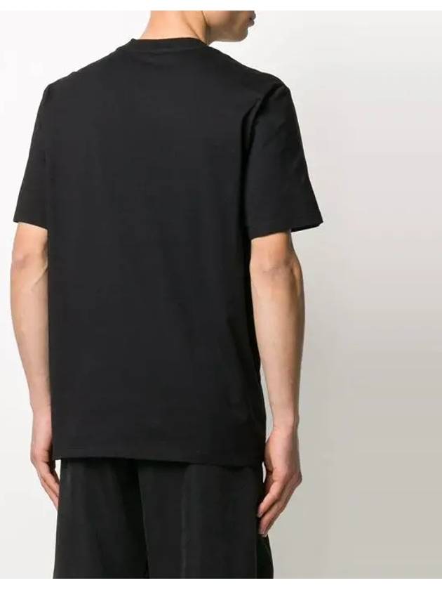 Box Logo Print Cotton Short Sleeve T-Shirt Black - MSGM - BALAAN 6