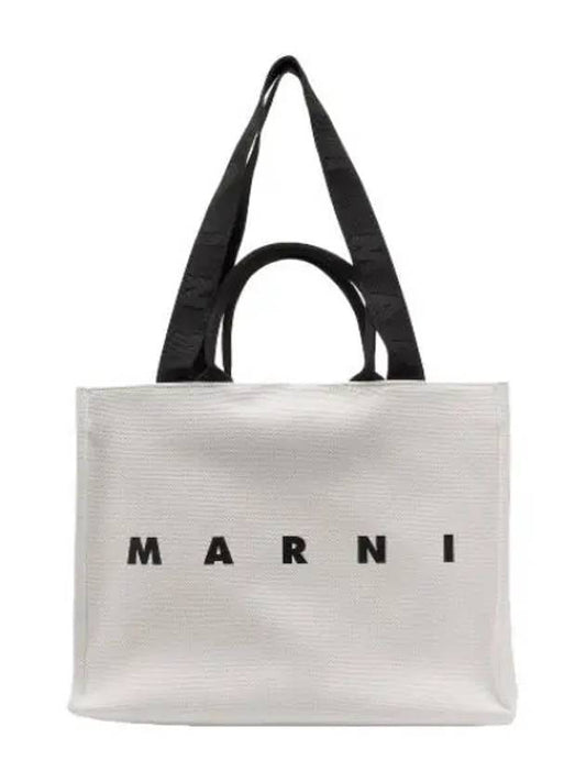 logo print tote bag white handbag - MARNI - BALAAN 1