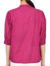 Women's Lace Button Cotton Blouse Purple - VANESSA BRUNO - BALAAN 5