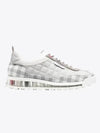 Quilted Nylon Clear Sole Tech Runner Low Top Sneakers White Grey - THOM BROWNE - BALAAN 2