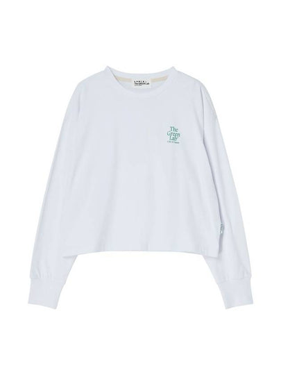 Essential Crop Long Sleeve T-Shirt White - THE GREEN LAB - BALAAN 2