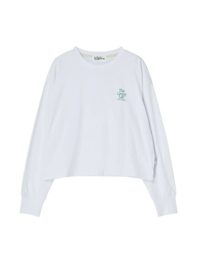 Essential Crop Long Sleeve T-Shirt White - THE GREEN LAB - BALAAN 1