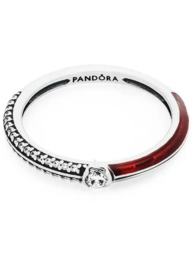 Me Pave Dual Ring Silver Red - PANDORA - BALAAN 4