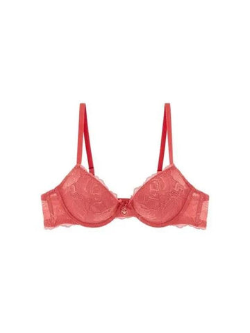 UNDERWEAR Women's Flower Lace Padded Pushup Bra Light Red 271324 - EMPORIO ARMANI - BALAAN 1