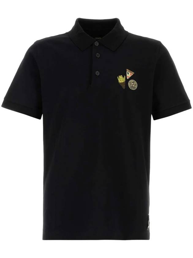 Fendilicious Short Sleeve Polo Shirt Black - FENDI - BALAAN 3