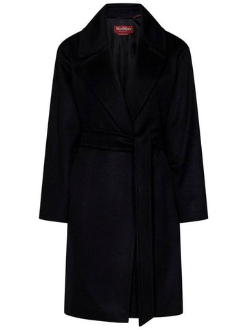 Pazzo Belted Cashmere Single Coat Black - MAX MARA - BALAAN 1