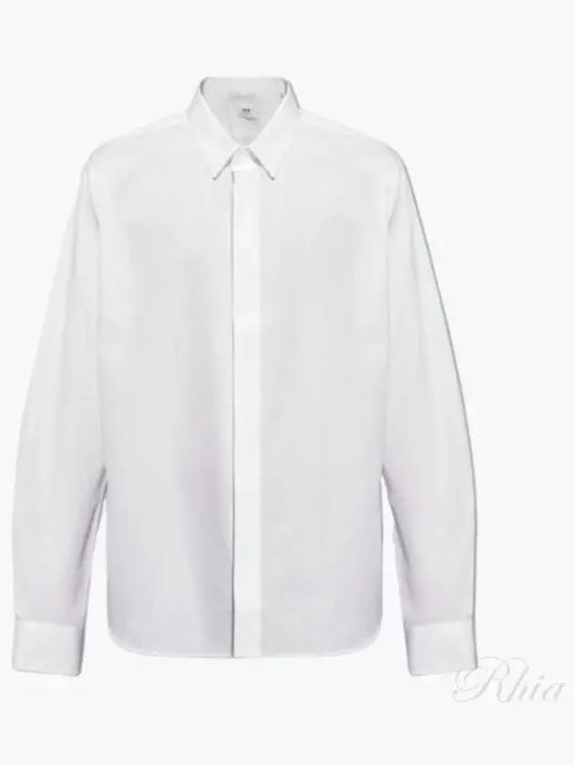 Tonal Logo Classic Long Sleeve Shirt White - AMI - BALAAN 2