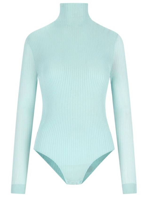 Turtleneck Long Sleeve Bodysuit Light Blue - FENDI - BALAAN 1