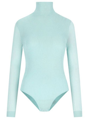 Turtleneck Long Sleeve Bodysuit Light Blue - FENDI - BALAAN 1