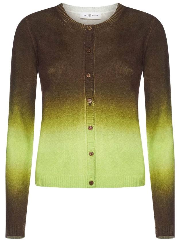 Dip Dye Cashmere Two-Tone Cardigan Brown Dawn - TORY BURCH - BALAAN 1