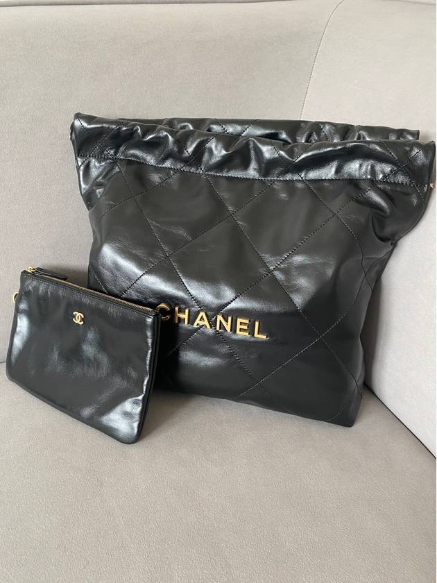 Shiny Calfskin 22 Small Shoulder Bag Black - CHANEL - BALAAN 8