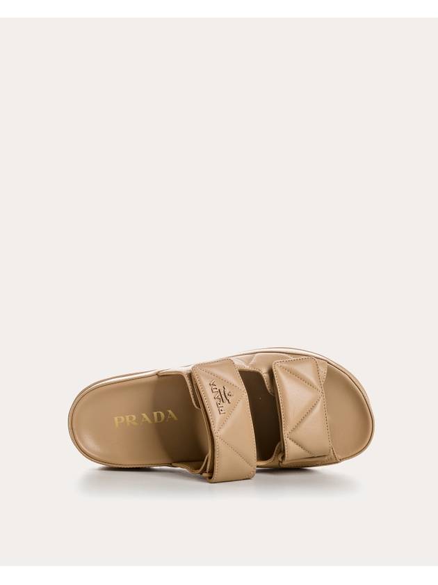 Nappa Leather Slippers Beige - PRADA - BALAAN 4