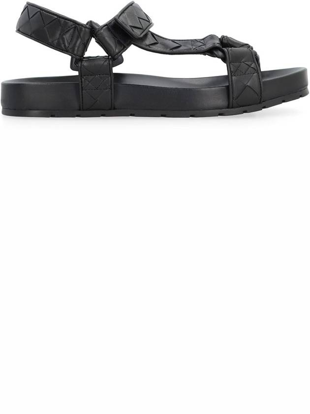 Trip Intrecciato Leather Sandals Black - BOTTEGA VENETA - BALAAN 3