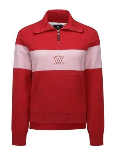 Anew W Big Coral Half Zip Up Pullover RE Domestic Product - ANEWGOLF - BALAAN 1